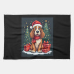 Basset Hound Dog Christmas Parties Santa Dog Lover Kitchen Towel
