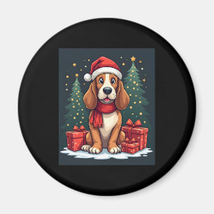 Basset Hound Dog Christmas Parties Santa Dog Lover Magnet
