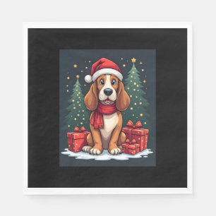Basset Hound Dog Christmas Parties Santa Dog Lover Napkins