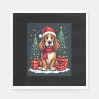 Basset Hound Dog Christmas Parties Santa Dog Lover Napkins