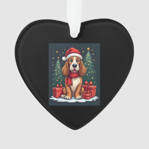Basset Hound Dog Christmas Parties Santa Dog Lover Ornament