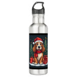 Basset Hound Dog Christmas Parties Santa Dog Lover Stainless Steel Water Bottle