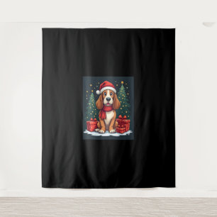 Basset Hound Dog Christmas Parties Santa Dog Lover Tapestry