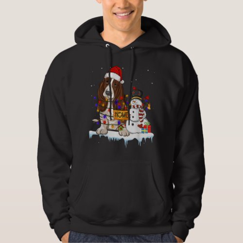 basset hound Dog Christmas Snowman Xmas Lights Paj Hoodie