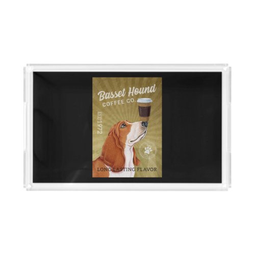 Basset Hound Dog Coffee Acrylic Tray
