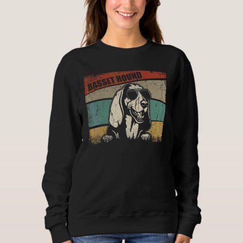 Basset Hound Dog Cool  Simple Vintage Retro Style Sweatshirt