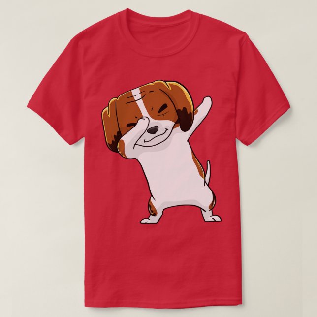 Basset Hound Dog Dabbing Kawaii T-Shirt (Design Front)
