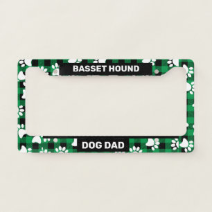 Basset Hound Dog Dad License Plate Frame