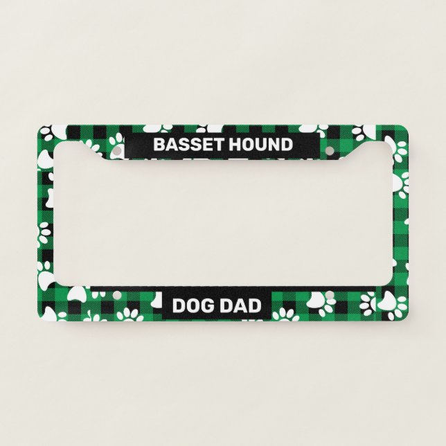 Basset Hound Dog Dad License Plate Frame (Front)