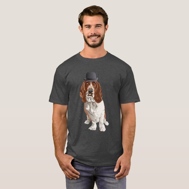 Basset Hound Dog Dad Men T-Shirt (Front Full)