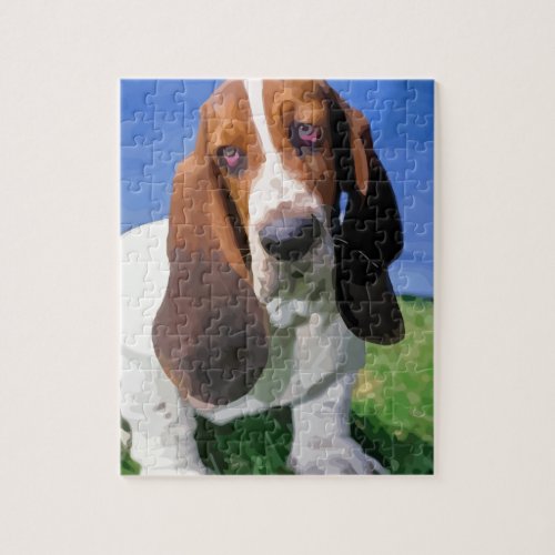 Basset Hound Dog Design Jigsaw Puzzle