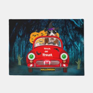 Basset Hound Dog Driving Car Scary Halloween  Doormat