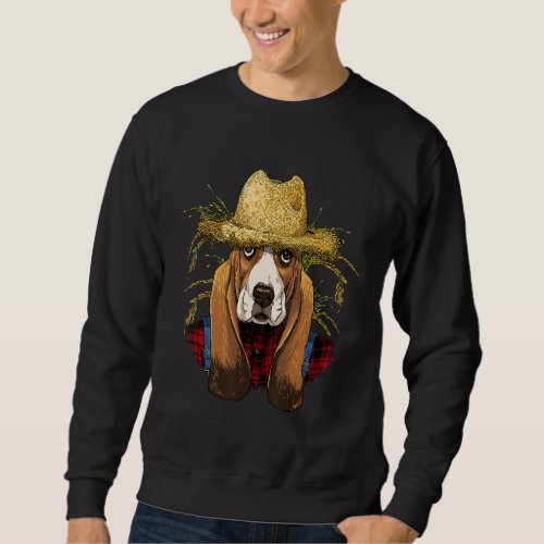 Basset Hound Dog Farmer Farming Agriculture Pet Do Sweatshirt