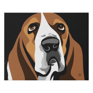  Basset Hound Dog Faux Canvas Print