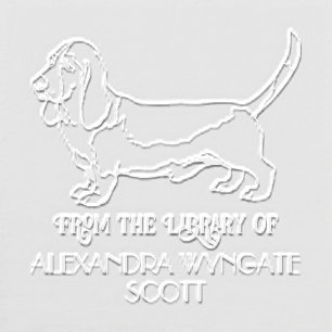 Basset Hound Dog “From the library of” Name Book Embosser