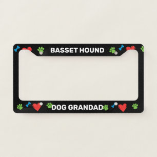 Basset Hound Dog Grandad  License Plate Frame