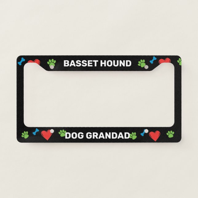 Basset Hound Dog Grandad  License Plate Frame (Front)