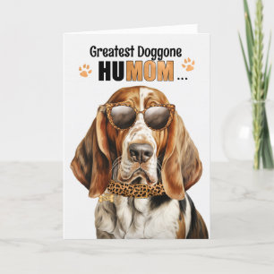 Basset Hound Dog Greatest HuMOM Mother's Day Holiday Card
