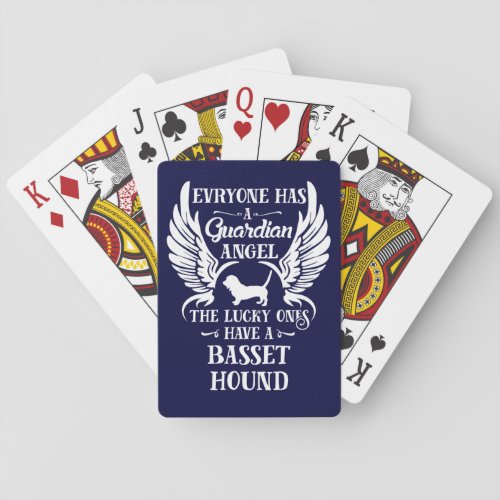 Basset hound dog guardian angel playing cards