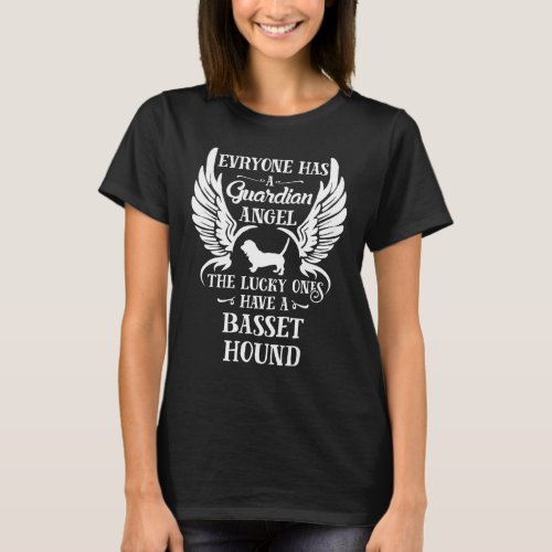 Basset hound dog guardian angel T_Shirt
