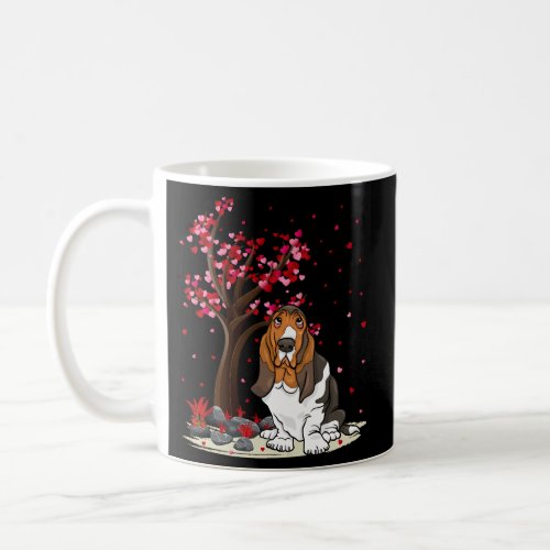 Basset Hound Dog Heart Tree Basset Hound Coffee Mug