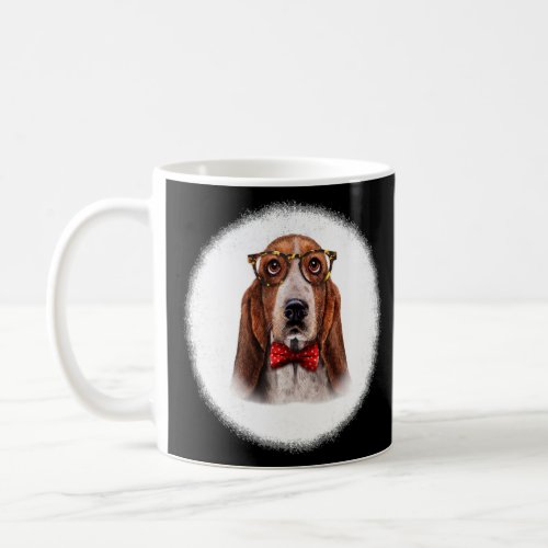 Basset Hound Dog In Classic Eyeglass And Bow Tie  Coffee Mug