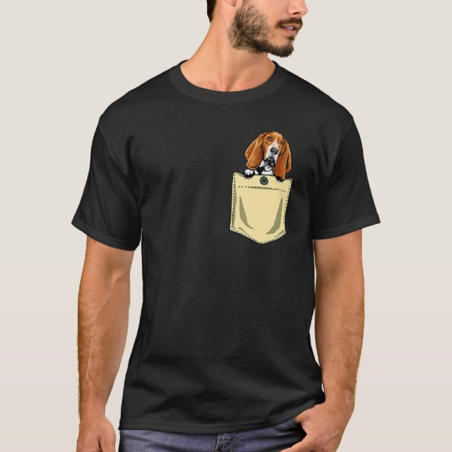 Basset Hound Dog In The Pocket Puppy T-Shirt (Front)