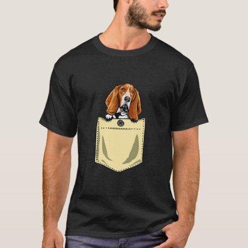 Basset Hound Dog In The Pocket Puppy  T_Shirt
