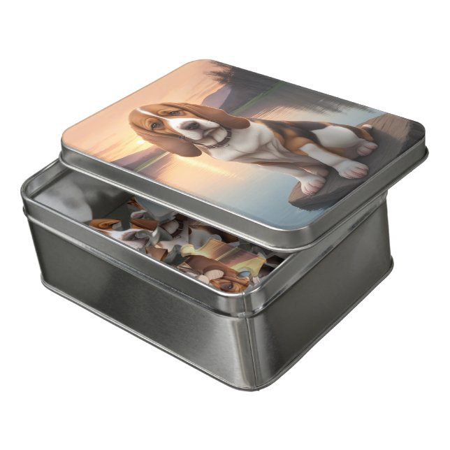 Basset Hound Dog   Jigsaw Puzzle (Lid Open)