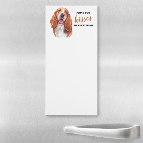 Basset Hound Dog Kisses Fix Everything Magnetic Notepad