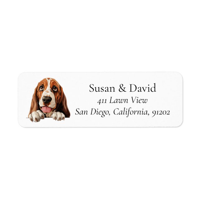 Basset Hound Dog Label (Front)