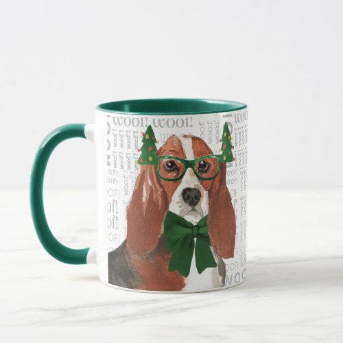 Basset Hound Dog Lover Christmas Holiday Mug