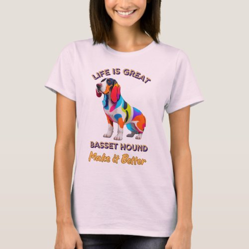 Basset Hound Dog Lovers design T_Shirt
