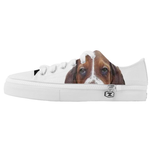 Basset Hound dog Low-Top Sneakers (Left Shoe Outside)