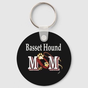 Basset Hound Dog Mom Keychain by DogsByDezign at Zazzle