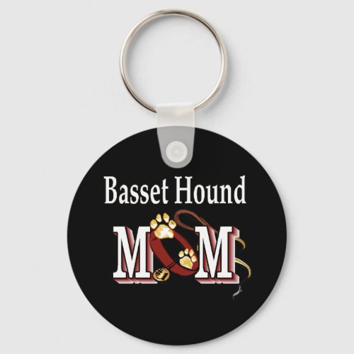 Basset Hound Dog MOM Keychain