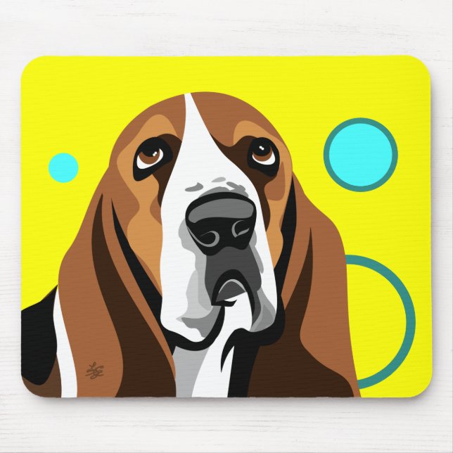 Basset Hound Dog Mouse Pad (Front)