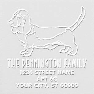 Basset Hound Dog Name Return Address Embosser