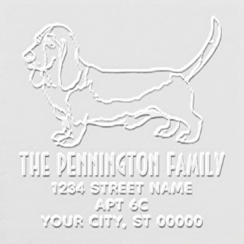 Basset Hound Dog Name Return Address  Embosser