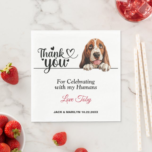 Basset Hound Dog Napkins with Photo (Insitu)