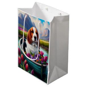Basset Hound Dog on a Paddle: A Scenic Adventure Medium Gift Bag