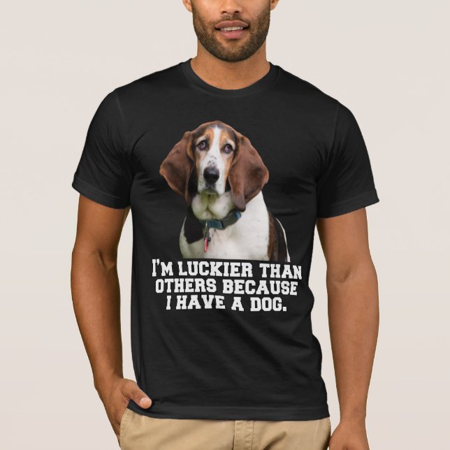 Basset Hound Dog Owner I’m Luckier Than Others   T-Shirt (Front)