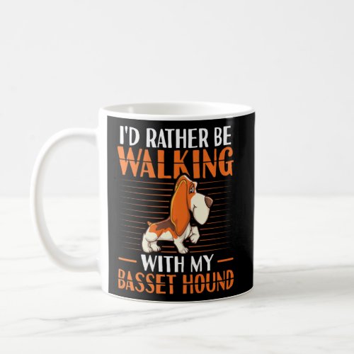 Basset Hound Dog Owner Walking With My Basset Houn Coffee Mug