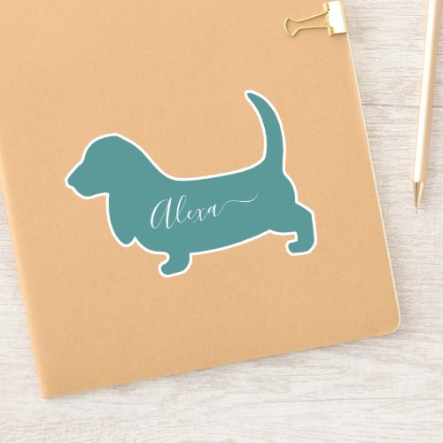 basset hound dog personalized your name sticker