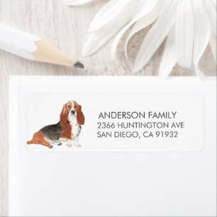 Basset Hound Dog Return Address Label