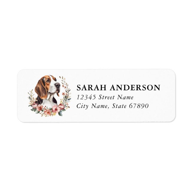 Basset Hound Dog Return Address Labels (Front)