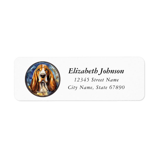 Basset Hound Dog Return Address Labels (Front)