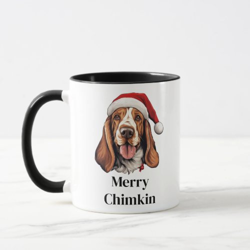 Basset Hound Dog Santa Hat Christmas Mug