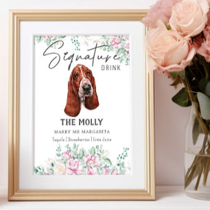 Basset Hound Dog Signature Drink Sign