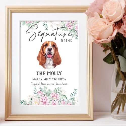 Basset Hound Dog Signature Drink Sign